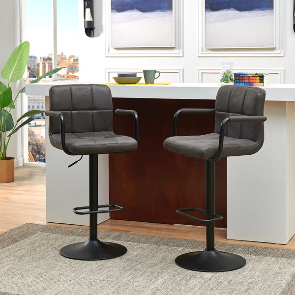 Latitude Run® Amjed Swivel Adjustable Height Bar Stool & Reviews Wayfair
